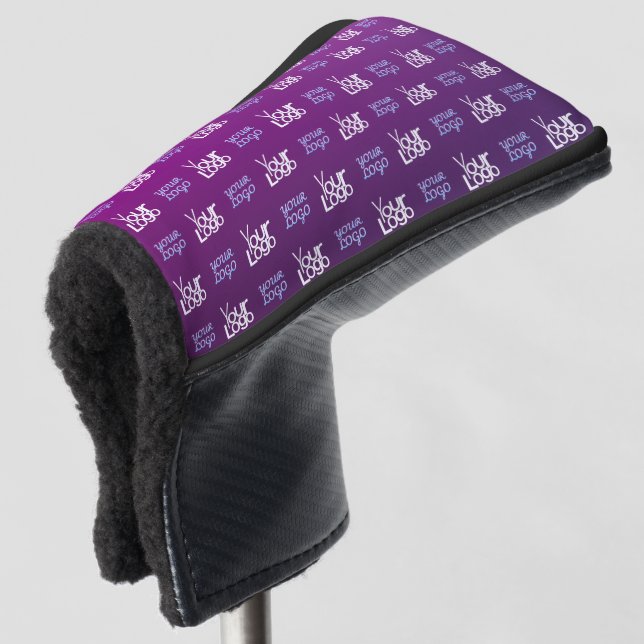 Ihr Logo | 2 Hochgeladene Bilder oder Firmenlogos Golf Headcover (3/4 Vorderseite)