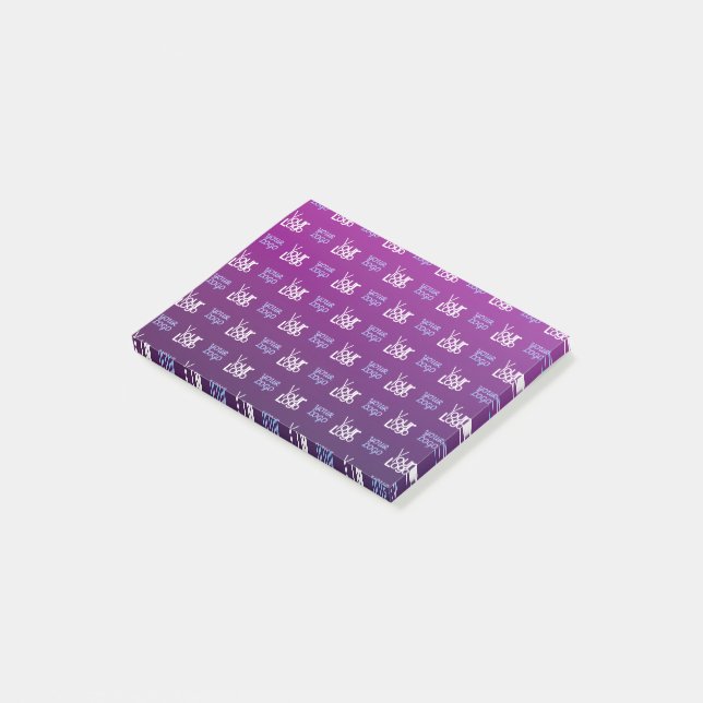 Ihr Logo | 2 Hochgeladene Bilder oder Firmenlogos Post-it Klebezettel (angewinkelt)