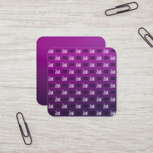 Ihr Logo | 2 Hochgeladene Bilder oder Firmenlogos Quadratische Visitenkarte (Vorderseite/Rückseite Beispiel)