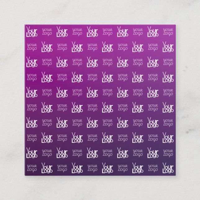 Ihr Logo | 2 Hochgeladene Bilder oder Firmenlogos Quadratische Visitenkarte (Vorderseite)