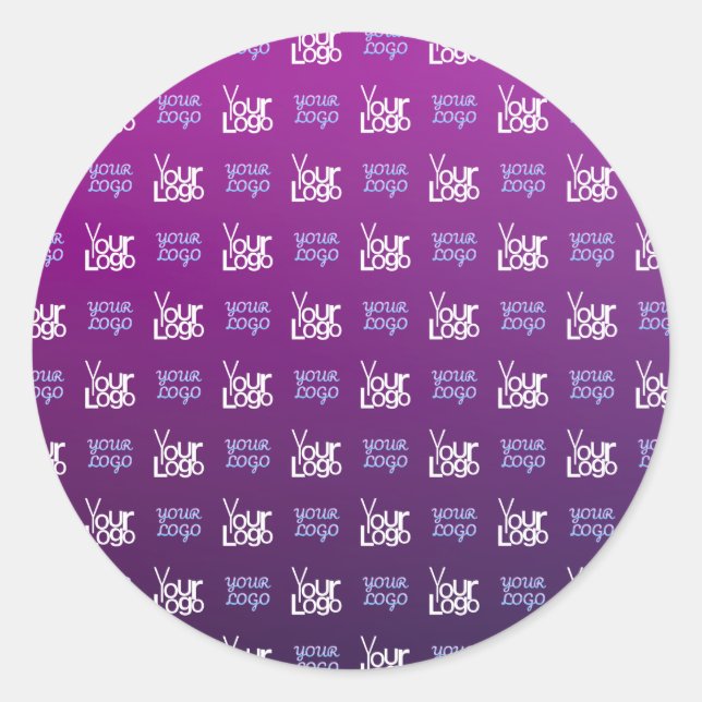 Ihr Logo | 2 Hochgeladene Bilder oder Firmenlogos Runder Aufkleber (Vorderseite)