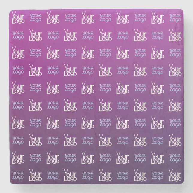 Ihr Logo | 2 Hochgeladene Bilder oder Firmenlogos Steinuntersetzer (Vorderseite)