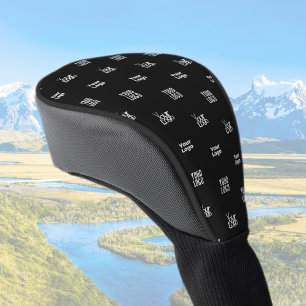 Ihr Logo   3 Logo-Muster-Design bearbeitet Schwarz Golf Headcover