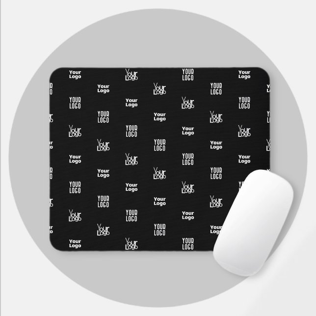 Ihr Logo | 3 Logo-Muster-Design bearbeitet Schwarz Mousepad (Von Creator hochgeladen)
