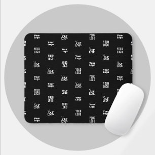 Ihr Logo 3 Logo-Musterdesign editierbar Schwarz Mousepad
