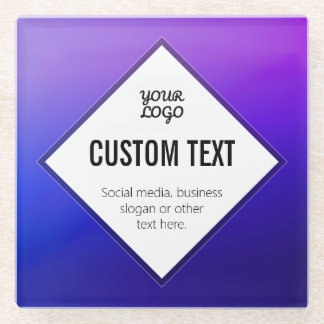 Ihr Logo & anpassbarer Text | Lila Ombre Glasuntersetzer