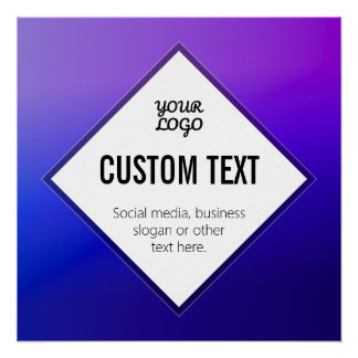 Ihr Logo & anpassbarer Text | Lila Ombre Poster