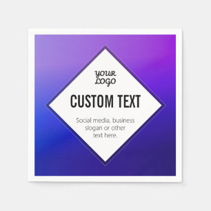 Ihr Logo & anpassbarer Text Lila Ombre Serviette