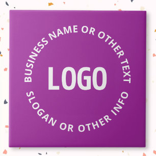 Ihr Logo & anpassbarer Text Purpur Violett Fliese