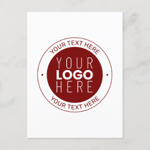 Ihr Logo & anpassbarer Text Tiefrot/DIY-Farbe Postkarte
