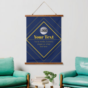 Ihr Logo & anpassbares Design Template Wandteppich Mit Holzrahmen