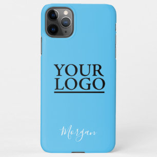 Ihr Logo/Art/Foto, Name der weißen Schrift, Blau iPhone 11Pro Max Hülle