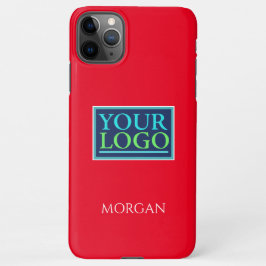 Ihr Logo/Art/Foto, Name in der Farbe Weiß auf Rot iPhone 11Pro Max Hülle
