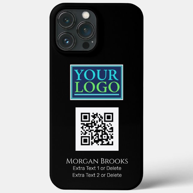 Ihr Logo/Art/Foto, QR-Code, Name/Info zum Schwarze Case-Mate iPhone Hülle (Rückseite)