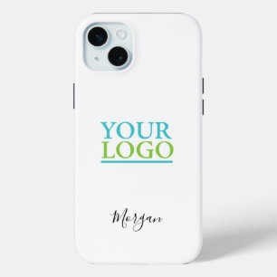 Ihr Logo/Art/Foto, Schwarzes Schrift benennen, Wei Case-Mate iPhone Hülle