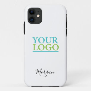 Ihr Logo/Art/Foto, Schwarzes Schrift benennen, Wei Case-Mate iPhone Hülle