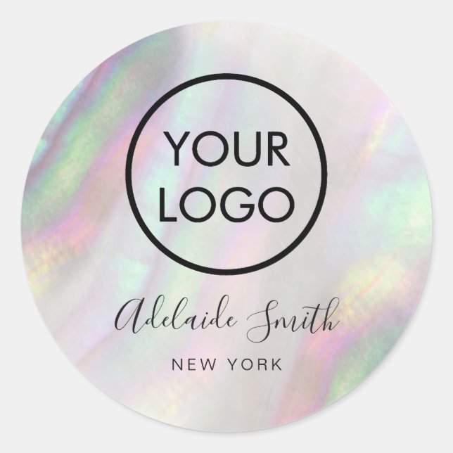 Ihr Logo auf der Muschel Runder Aufkleber (Vorderseite)