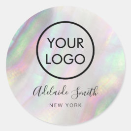 Ihr Logo auf der Muschel Runder Aufkleber