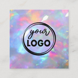 Ihr Logo auf Gemstone opal-Foto Quadratische Visitenkarte