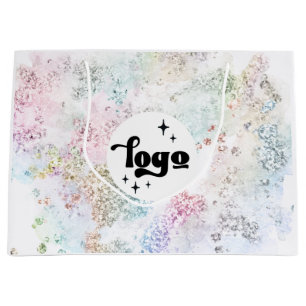 Ihr Logo auf Imitaten, die Glitzer-Design klobig Große Geschenktüte