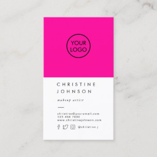 Ihr Logo auf Neonrosa Visitenkarte