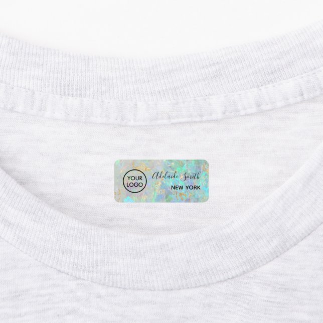 Ihr Logo auf opalem Hintergrund Etiketten (Befestigt)