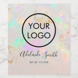 Ihr Logo auf weißer Opal Weinetikett