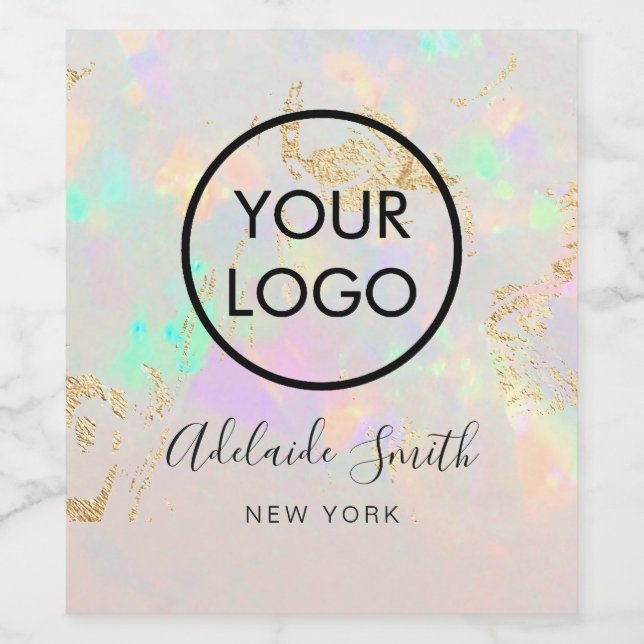 Ihr Logo auf weißer Opal Weinetikett (Einzelnes Label)