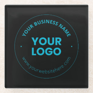 Ihr Logo Bearbeitbarer Firmenname & Website Glasuntersetzer