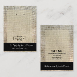 IHR LOGO beigefarbenes Leinen Display Card Visitenkarte