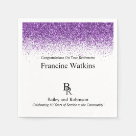 Ihr Logo Beruflicher Lila Glitzer Serviette