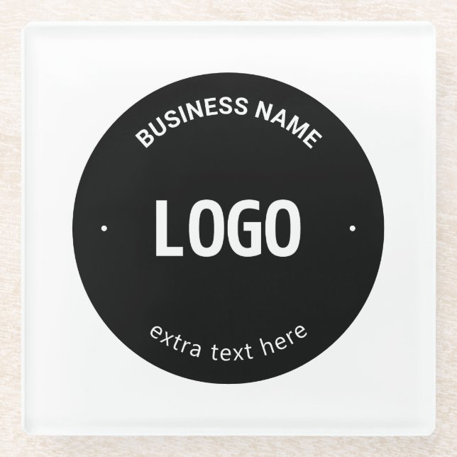 Ihr Logo, Bild oder Design und bearbeitbarer Text Glasuntersetzer (Vorderseite)