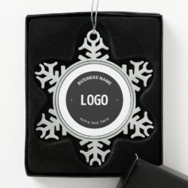 Ihr Logo, Bild oder Design und Ihr bearbeiteter Te Schneeflocken Zinn-Ornament
