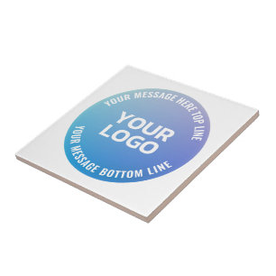 Ihr Logo   Blau bis Lila Ombre und Circle Text Fliese