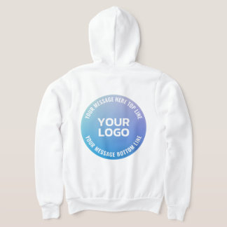 Ihr Logo | Blau bis Lila Ombre und Circle Text Hoodie