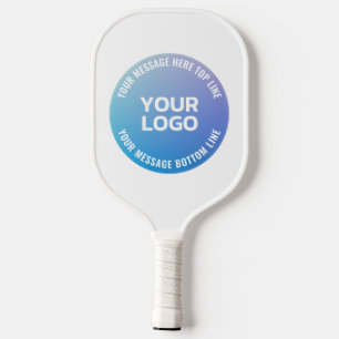 Ihr Logo   Blau bis Lila Ombre und Circle Text Pickleball Schläger