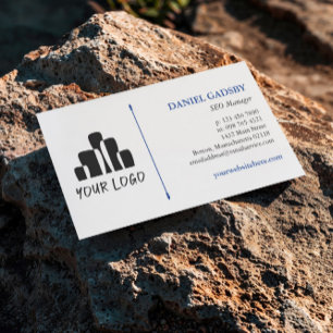 Ihr Logo Blau Weiß Minimalistisch Visitenkarte