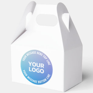 Ihr Logo Blau zu Lila Ombre und kreisförmiger Te Geschenkschachtel