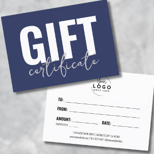 Ihr Logo Blue Business Geschenkgutschein Visitenkarte