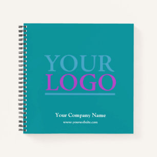 Ihr Logo, Bus.Name & Website-Promo, Tief Aquamarin Notizbuch