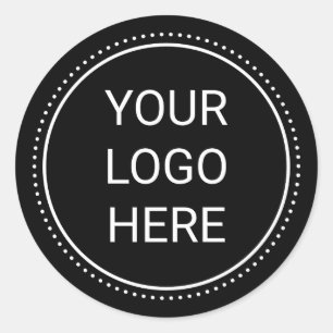 Ihr Logo Business Classic Round Black Aufkleber