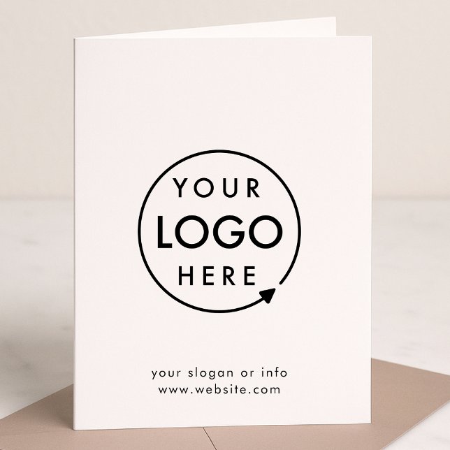 Ihr Logo | Business Corporate Modernes Minimalisti Karte (Modern sleek white business folded greeting card by Guava - elegant, professional, and customizable)