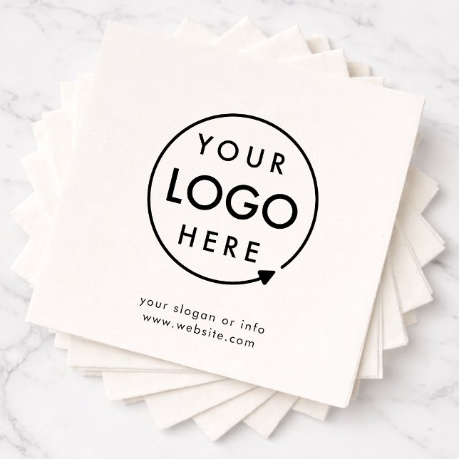 Ihr Logo | Business Corporate Modernes Minimalisti Serviette (Upload your logo to create modern business napkins for events, cafes, and branding)