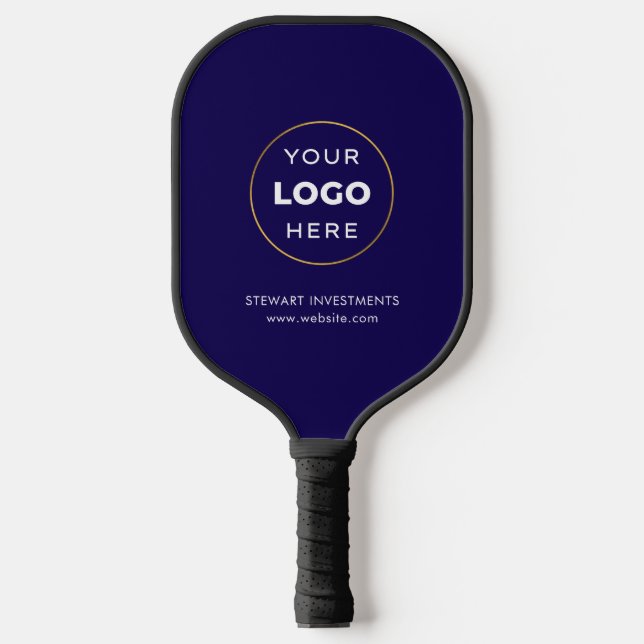 Ihr Logo-Business Corporate Navy Blue Pickleball Schläger (Vorderseite)