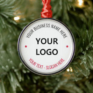 Ihr Logo Business Slogan Office Weihnachtsfest Par Ornament Aus Metall