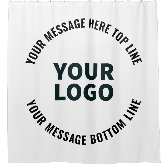 Ihr Logo-Design oder Bild | Fett editierbarer Text Duschvorhang (Vorderseite)