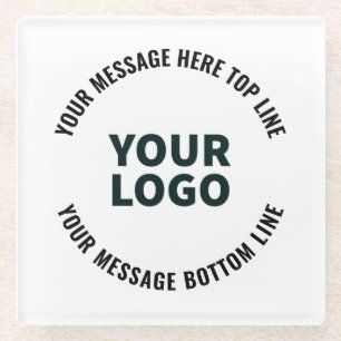 Ihr Logo-Design oder Bild Fett editierbarer Text Glasuntersetzer