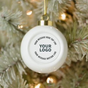 Ihr Logo-Design oder Bild Fett editierbarer Text Keramik Kugel-Ornament
