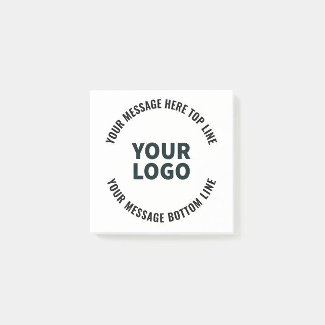 Ihr Logo-Design oder Bild | Fett editierbarer Text Post-it Klebezettel (Vorderseite)