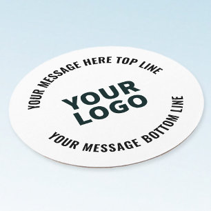 Ihr Logo-Design oder Bild Fett editierbarer Text Runder Pappuntersetzer
